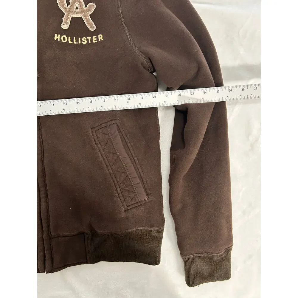 Vintage Hollister Y2K Sherpa Lined Zip Up Jacket Men's Medium